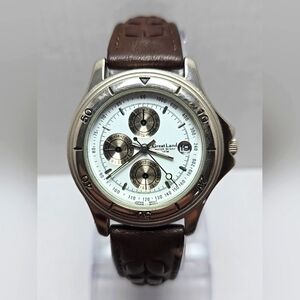 3 Dial Great Land Quartz 2348 St Still Back Wrist Watch Runs New Battery
